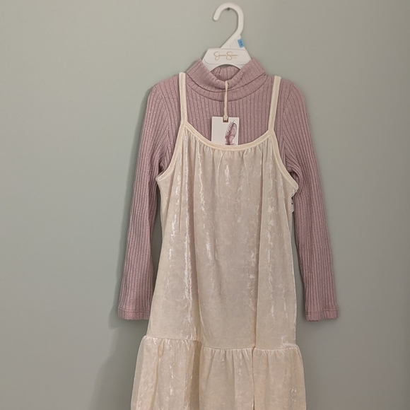 Jessica Simpson Cream and Lavender Casual Dress Set - Picture 1 of 4